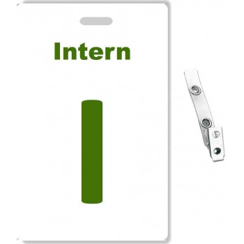Custom Printed PVC Intern Badges + Strap Clips - 10 pack